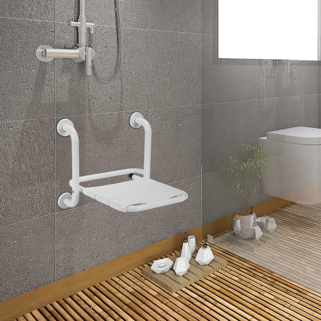 Foldable shower seat with armrests wall-mounted | Stornfield