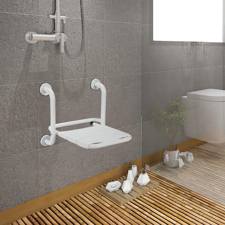 Foldable shower seat with armrests wall-mounted | Stornfield