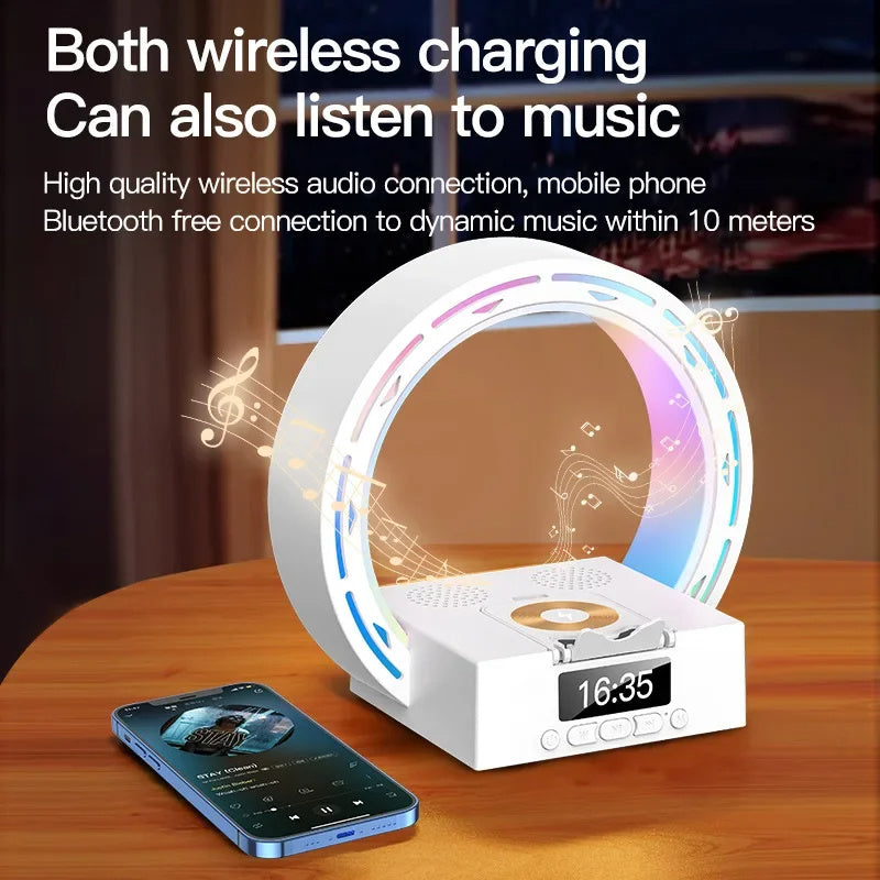 Stornfield | 4-in-1 Bluetooth speaker lamp with charging pad and alarm clock