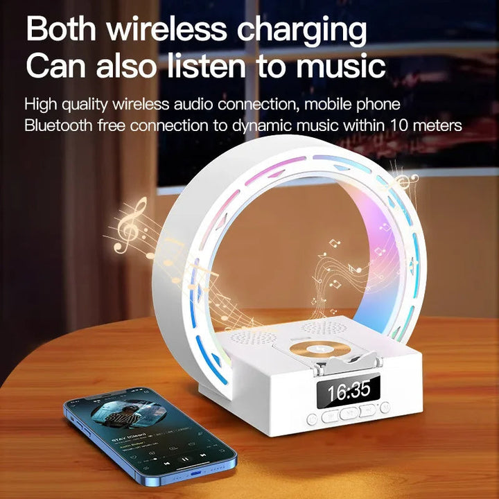 Stornfield | 4-in-1 Bluetooth speaker lamp with charging pad and alarm clock