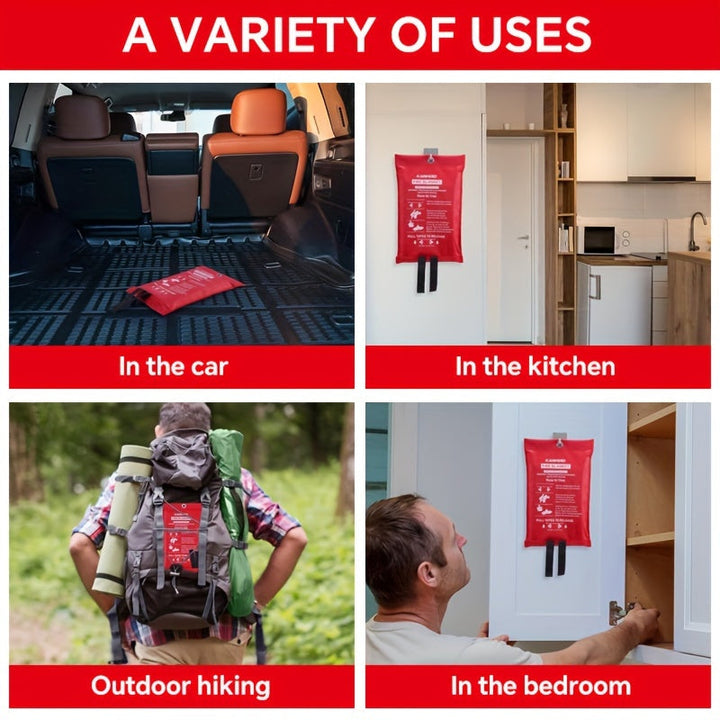 Fireproof Fiberglass Fire Blanket – Compact Safety Blanket for Home, Kitchen, and Car | Stornfield