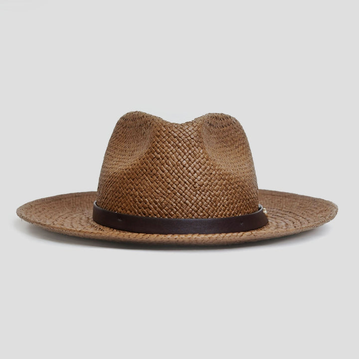 Modern Minimalist Straw Fedora Hat – Coffee | Stornfield