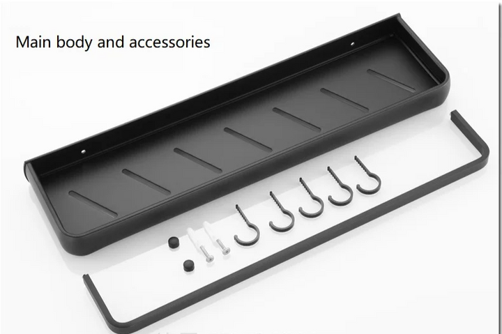 ALUMAX – Black Aluminum Corner Shelf without Drilling Stornfield