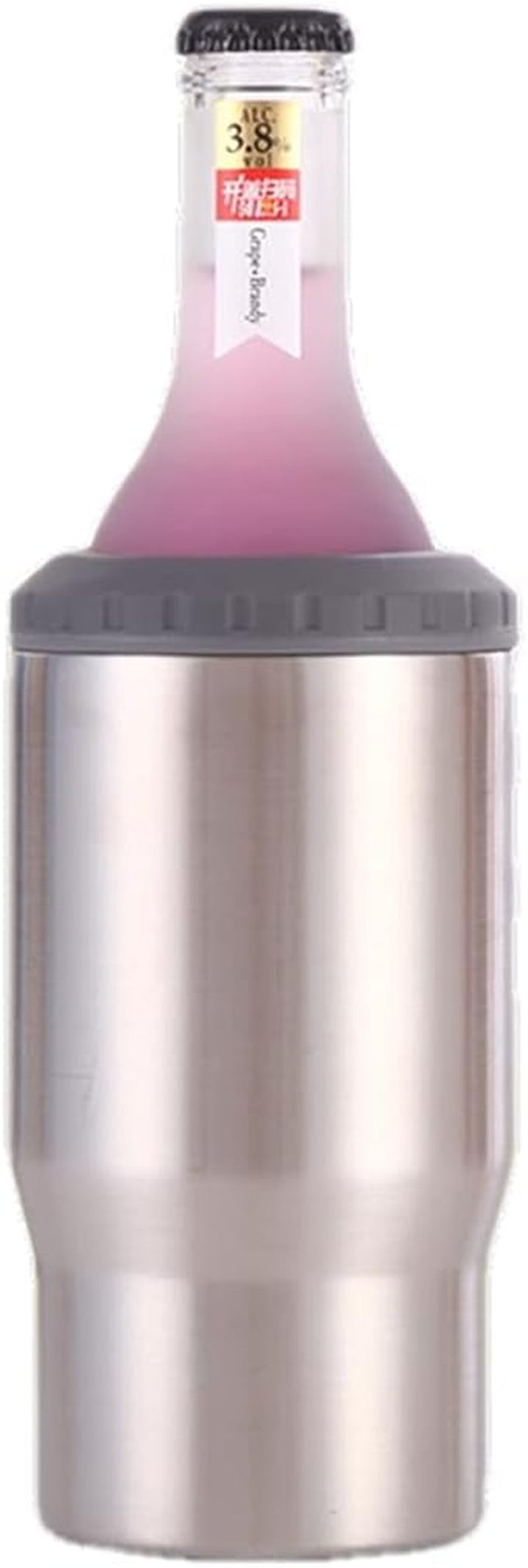 Stornfield | 4-in-1 Stainless Steel Can/Bottle Thermos, 14 Oz Dual-Purpose Lid, Insulated SUS Can Cooler, Beer Bottle Holder (Black)