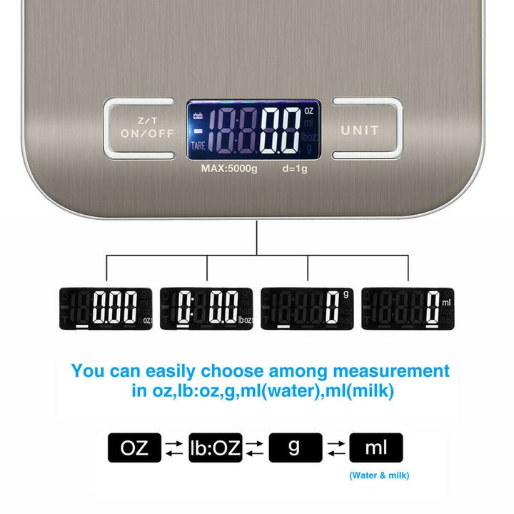 Digital kitchen scale: 5KG/11lb capacity. | Stornfield