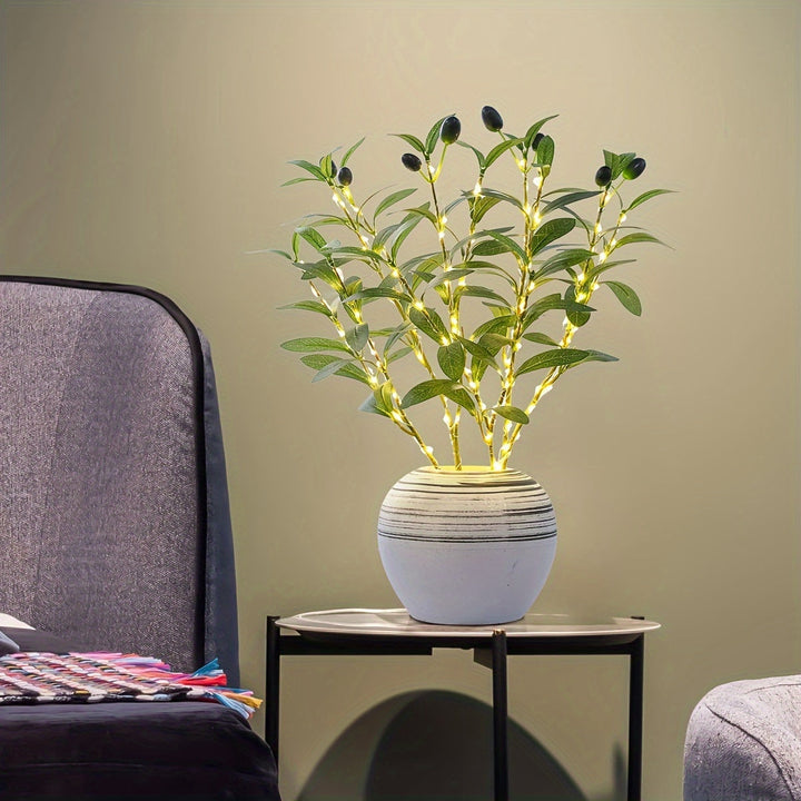 Stornfield | Olive Illuminated LED Lamp – Modern Decor for Festive Occasions, Weddings, Birthdays, and Party Atmosphere, Ideal for Dining Table, Cabinet, or Cafe Decor
