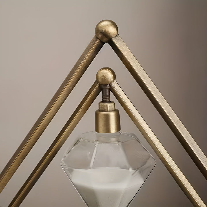 Hourglass with geometric metal frame – Decorative and relaxing | With white sand as meditation timer | Stornfield