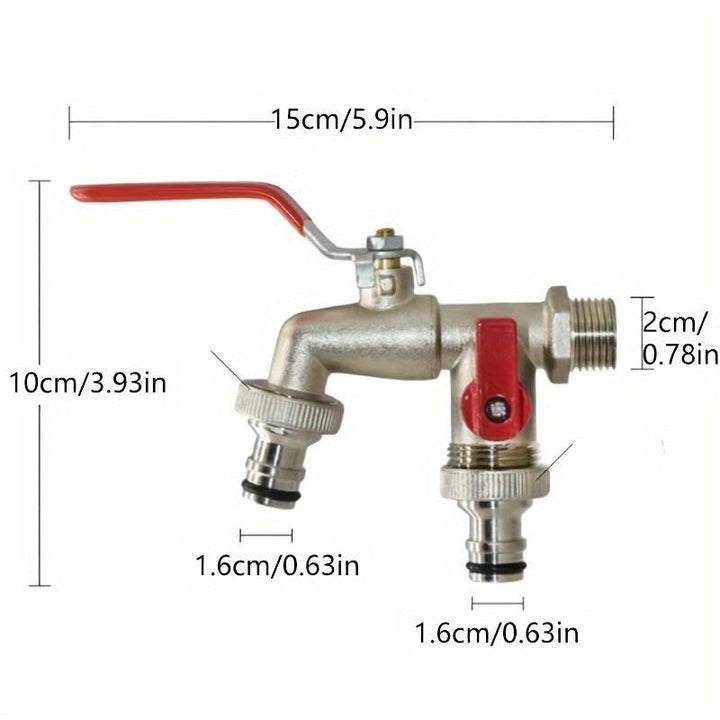 Stornfield | Dual-Outlet Stainless Garden Faucet – Rustproof 2-Way Tap with Quick Connect & Independent Valves