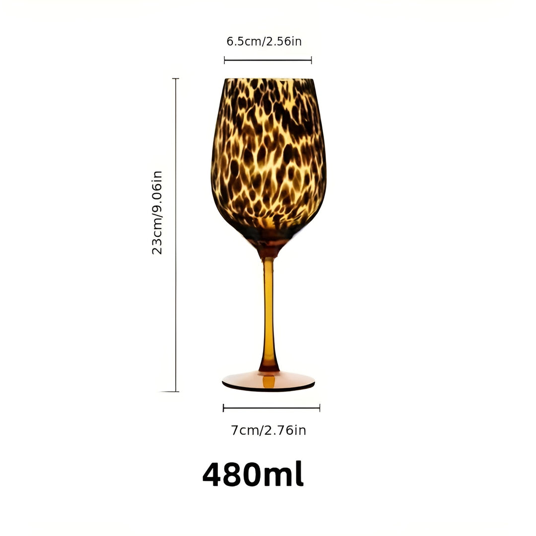Leopard print wine glasses – Vintage design in set of 2 | Perfect for special occasions | Stornfield