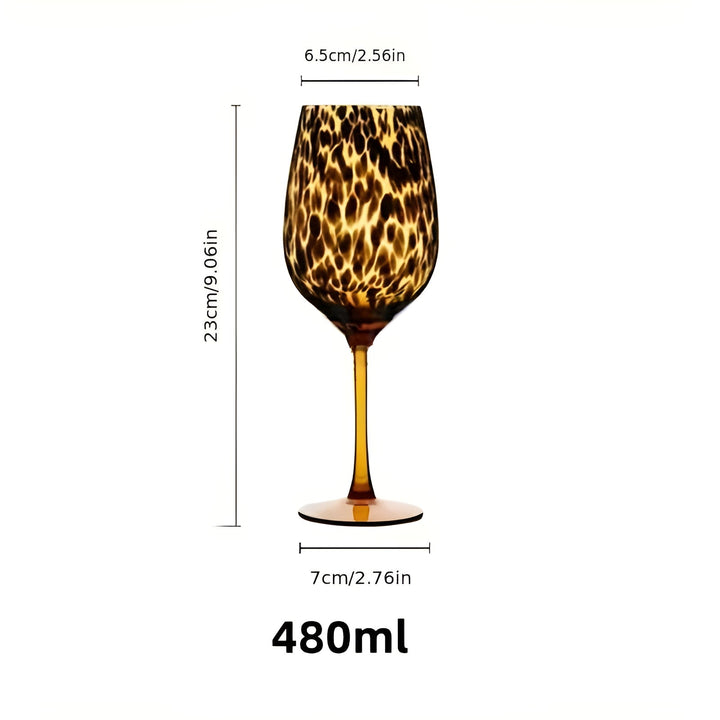 Leopard print wine glasses – Vintage design in set of 2 | Perfect for special occasions | Stornfield