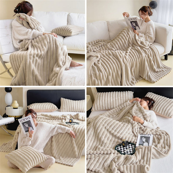 Luxurious Faux-Rabbit-Fur Throw Blanket for Ultimate Comfort | Stornfield