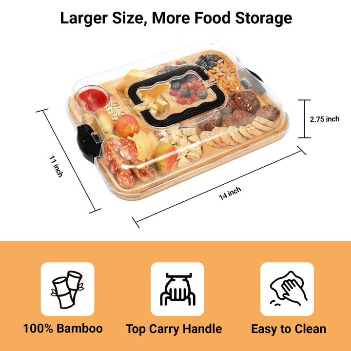 Bamboo serving tray with 6 compartments | Stornfield