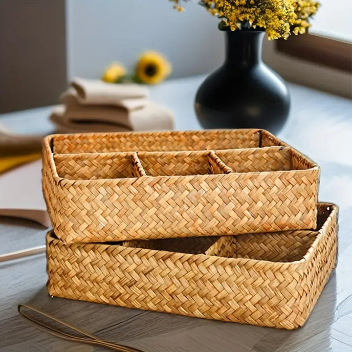 Emly Rattan Organizer Basket | Stornfield