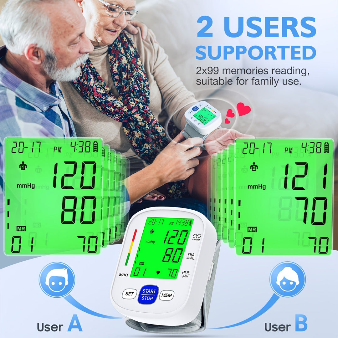 Wrist blood pressure monitor with illuminated display | Stornfield