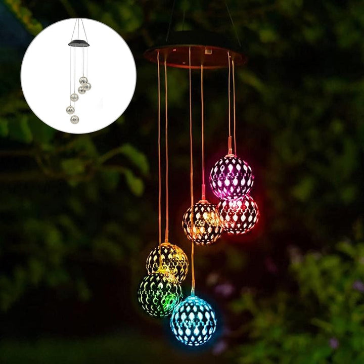 Stornfield | Solar Metallic Wind Chime – Solar LED Garden Decoration with Soothing Sounds