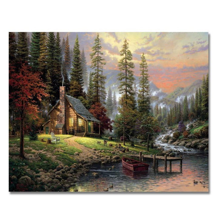 The Cabin By the Lake - Van-Go Paint-By-Number Kit | Stornfield