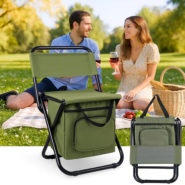 ChillPack Outdoor Chair – Folding Camping Chair with Backrest and Integrated Cooler Bag | Stornfield