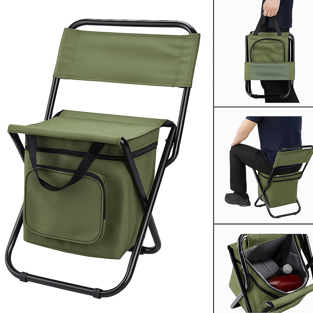 ChillPack Outdoor Chair – Folding Camping Chair with Backrest and Integrated Cooler Bag | Stornfield