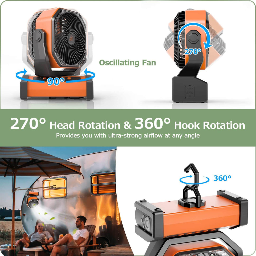 3 In 1 Cordless Camping Fan | Stornfield