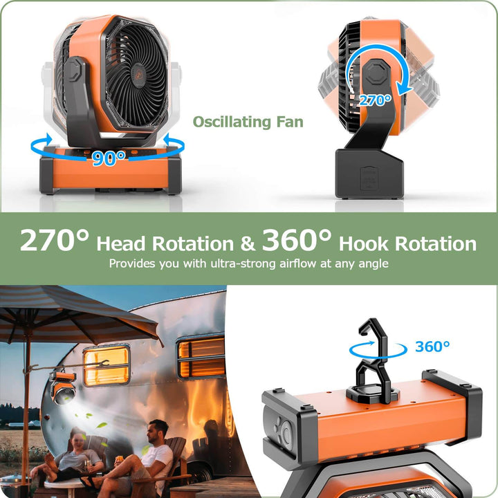 3 In 1 Cordless Camping Fan | Stornfield