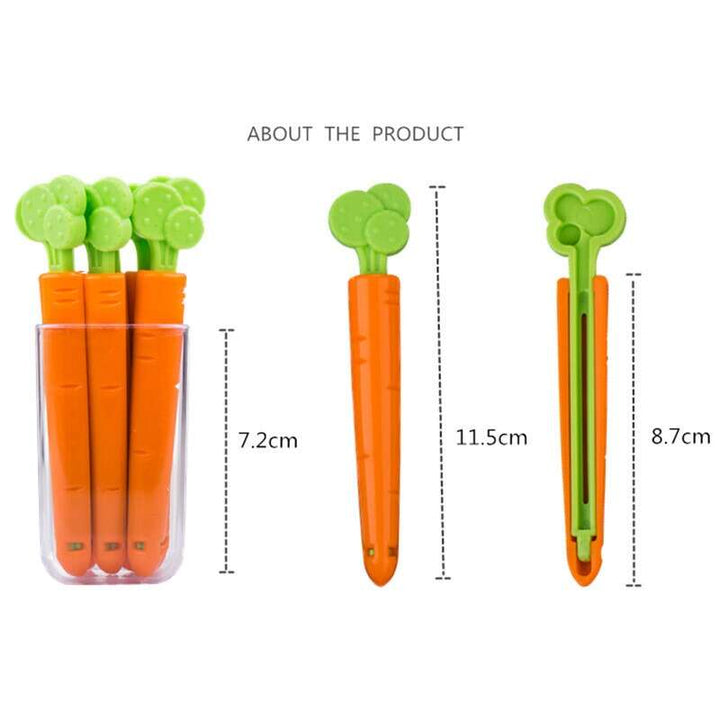5PCS Food Sealing Clip Carrot Shape Stornfield