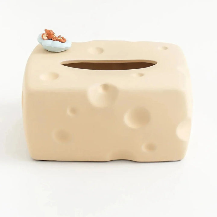 Cartoon Cheese Shape Ceramic Tissue Box - Modern Decor Accent | Stornfield