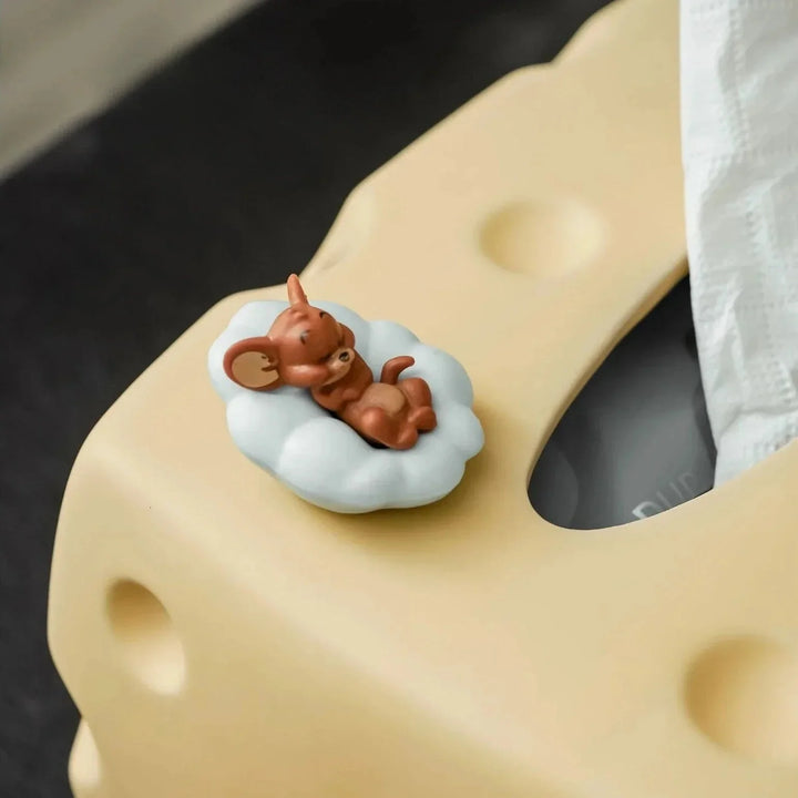 Cartoon Cheese Shape Ceramic Tissue Box - Modern Decor Accent | Stornfield