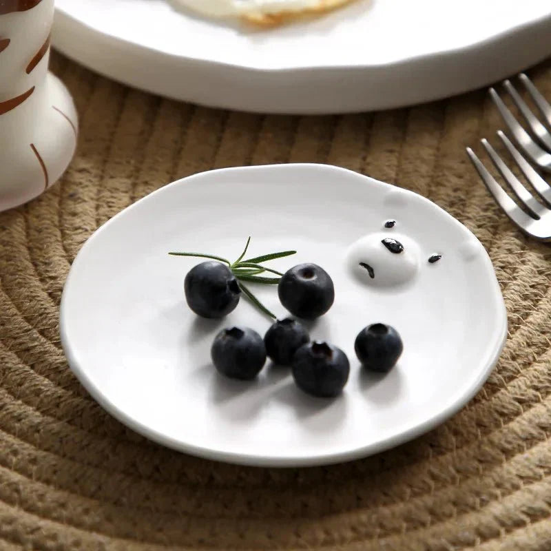 Cartoon Polar Bear Ceramic Plate and Bowl Set Eco-Friendly | Stornfield