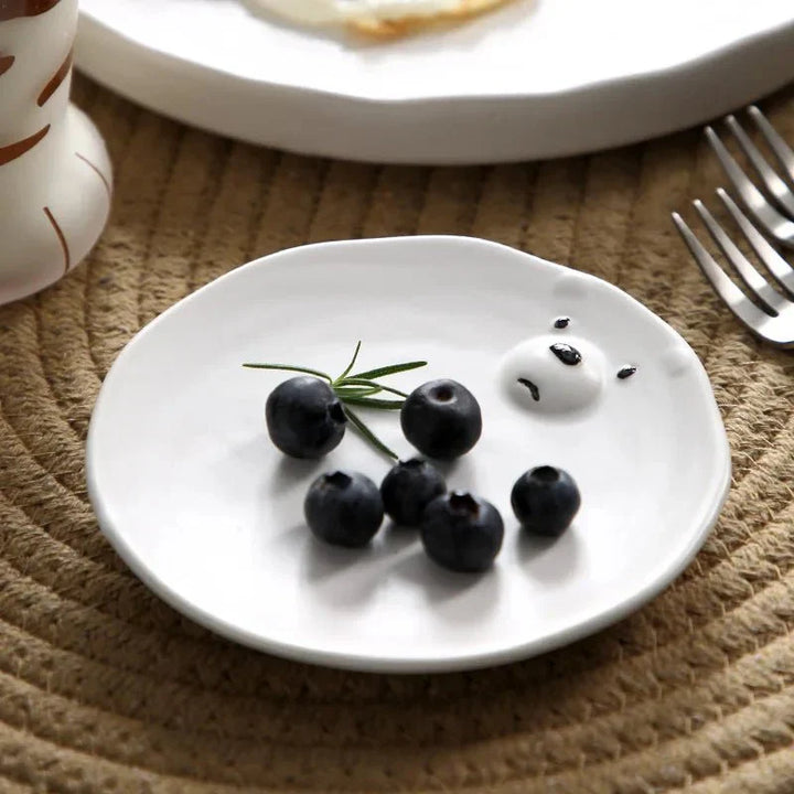 Cartoon Polar Bear Ceramic Plate and Bowl Set Eco-Friendly | Stornfield