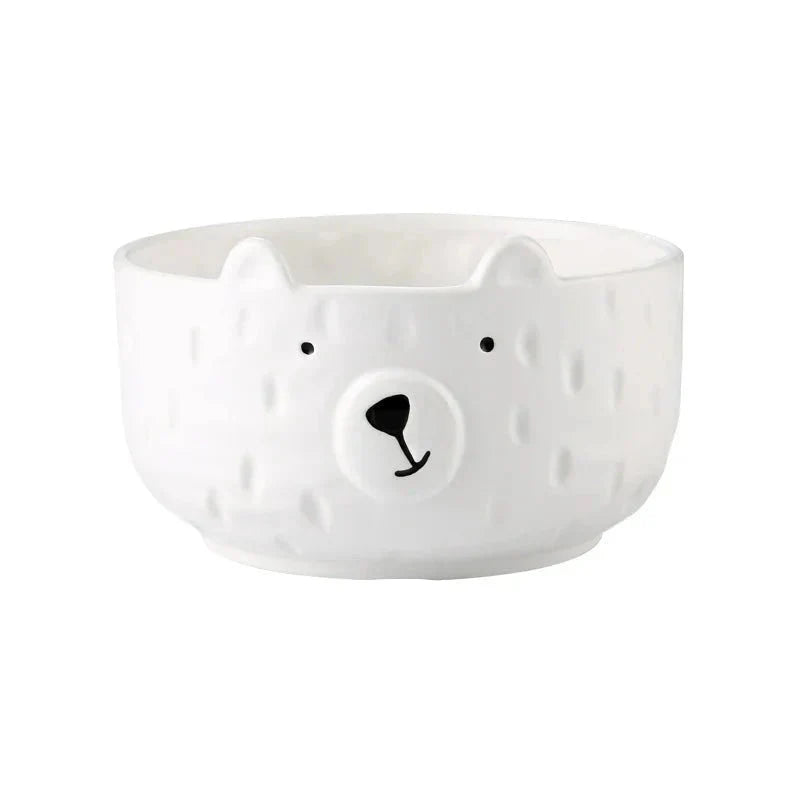 Cartoon Polar Bear Ceramic Plate and Bowl Set Eco-Friendly | Stornfield
