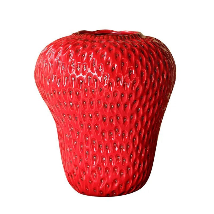 Cartoon Strawberry Ceramic Vase - Fun Modern Home Decor | Stornfield