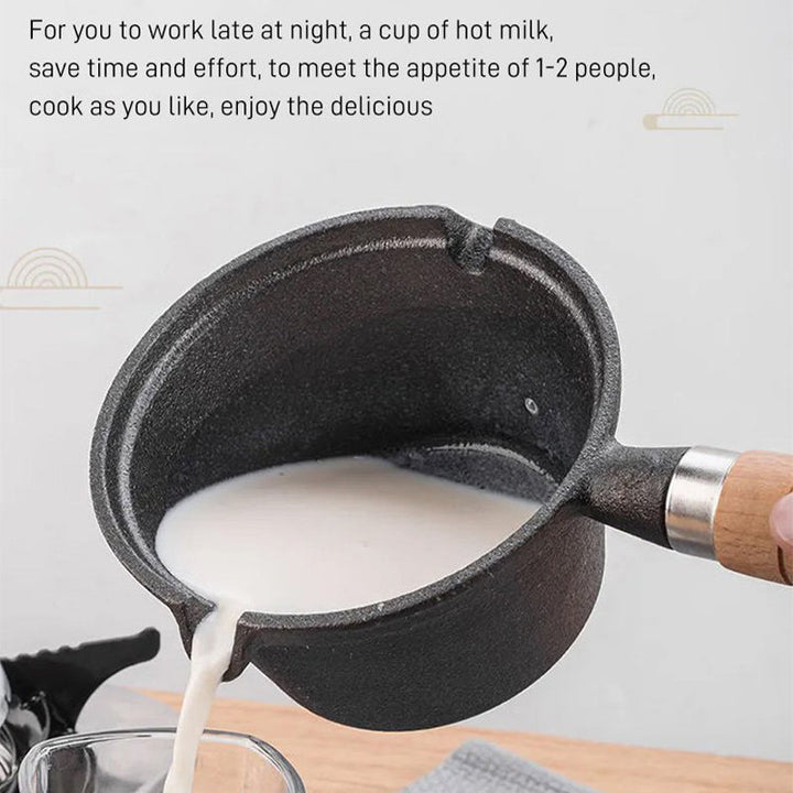 Cast Iron Nonstick Frying Flat Bottom Omelette Pan with Wooden Handle | Stornfield