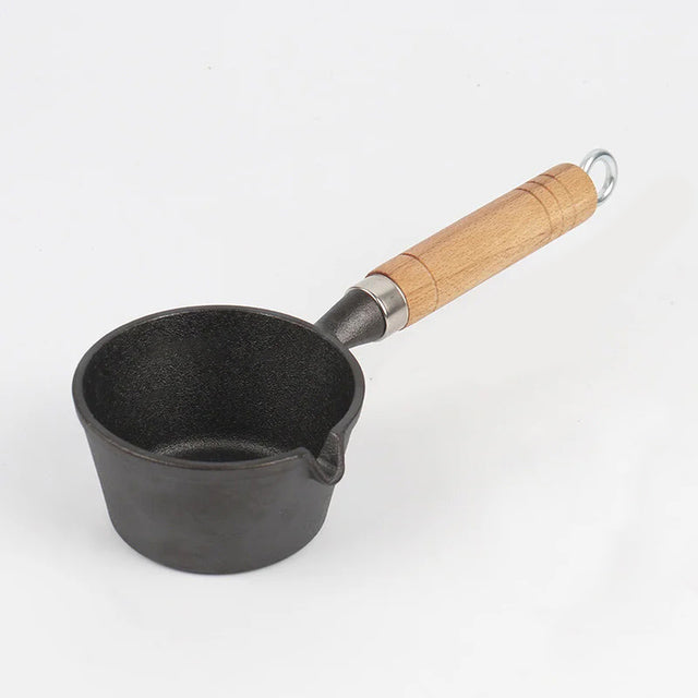 Cast Iron Nonstick Frying Flat Bottom Omelette Pan with Wooden Handle | Stornfield