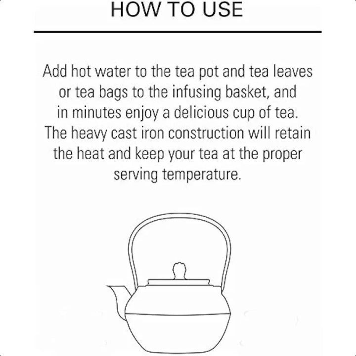 Cast Iron Teapot with Stainless Steel Infuser Loose Leaf Tea Kettle | Stornfield