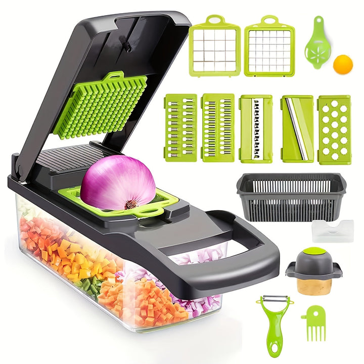 Multifunctional Vegetable Cutter 16-in-1 with Catch Container | Stornfield