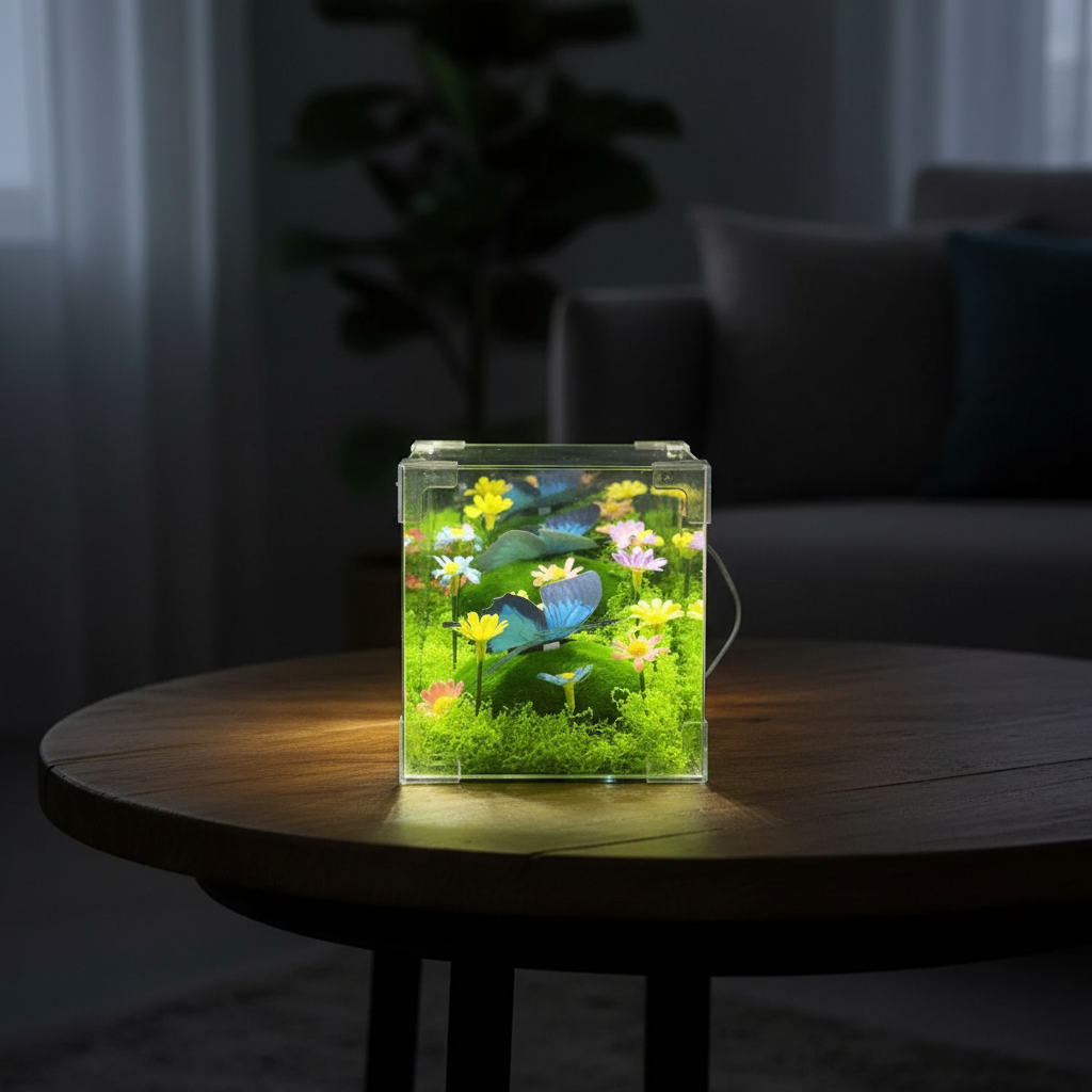 LED Butterfly Garden Cube Night Light Decor | Stornfield