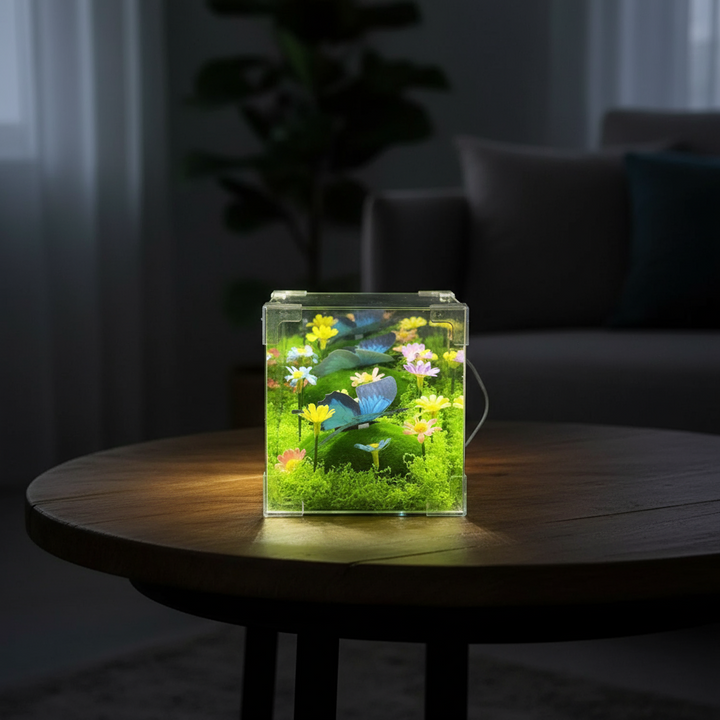 LED Butterfly Garden Cube Night Light Decor | Stornfield
