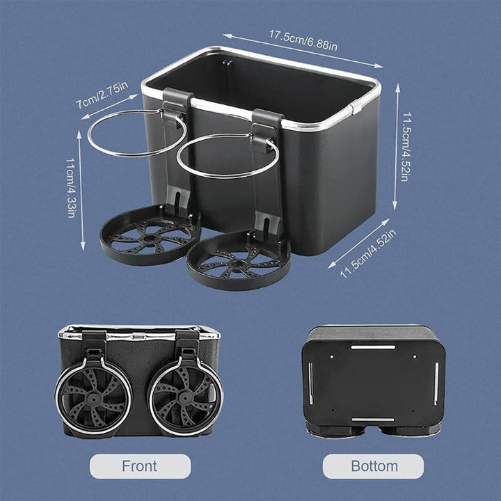 Armrest Organizer with Twin Fold-Flat Cup Holders Stornfield