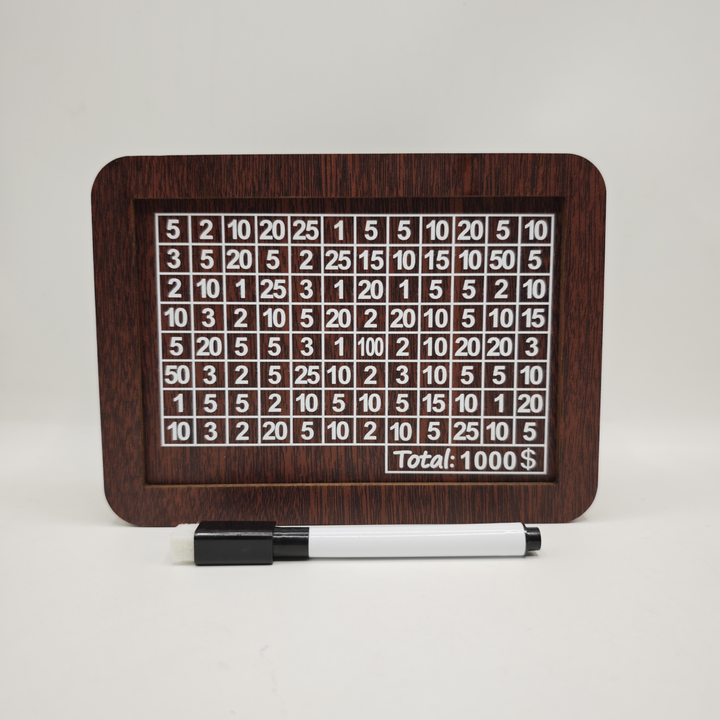 Wooden cash register with engraved figures | Stornfield