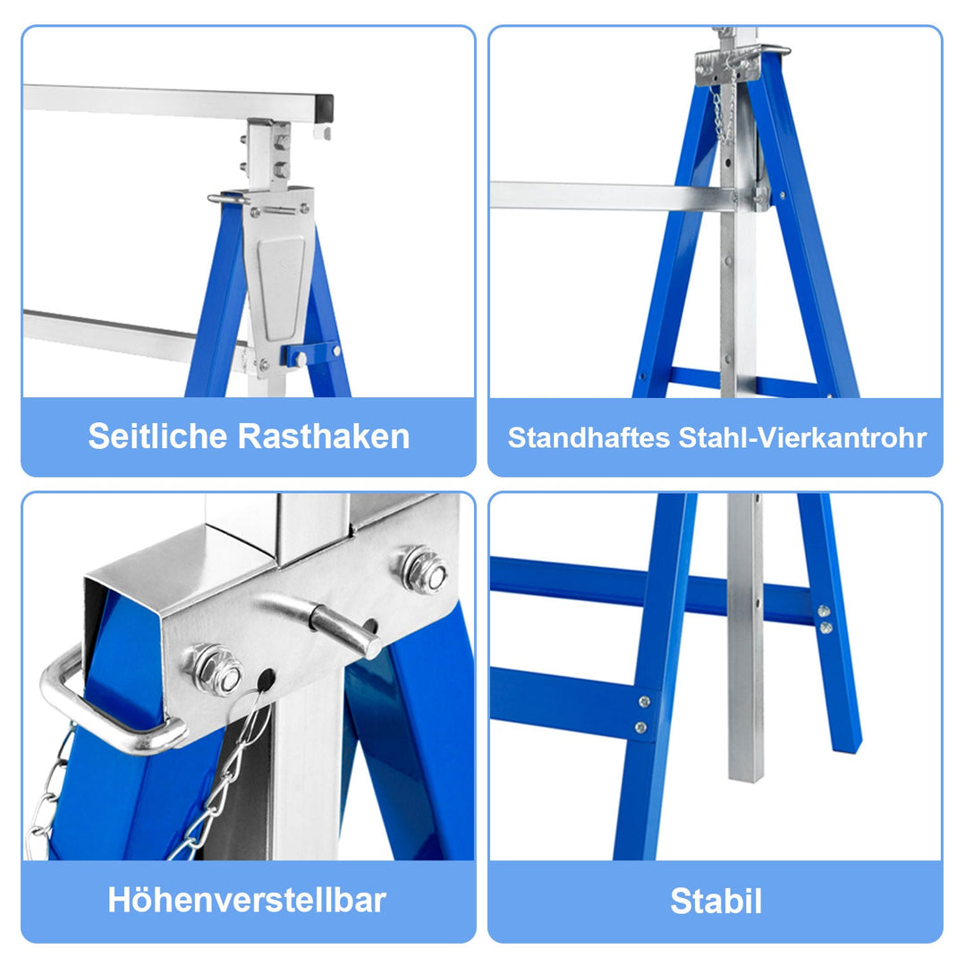 2x Scaffold Stands Folding Stands 7-fold height adjustable | Stornfield