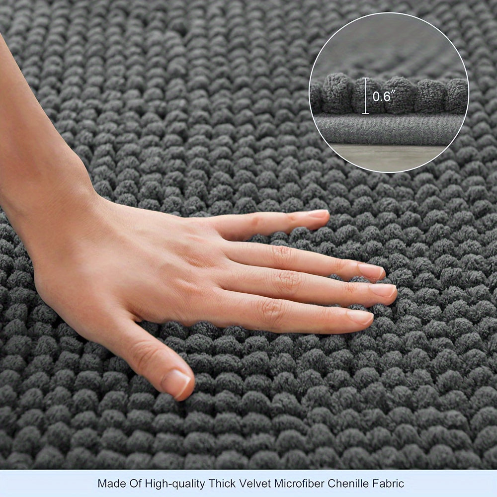 Round LuxeChen Bath Mat Ultra-Soft Chenille – Anti-Slip & Quick Dry | Stornfield
