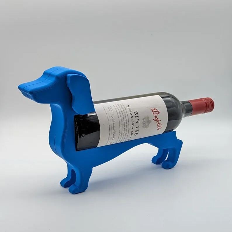 Dachshund wine bottle holder | Decorative table stand made of resin | Multiple colors