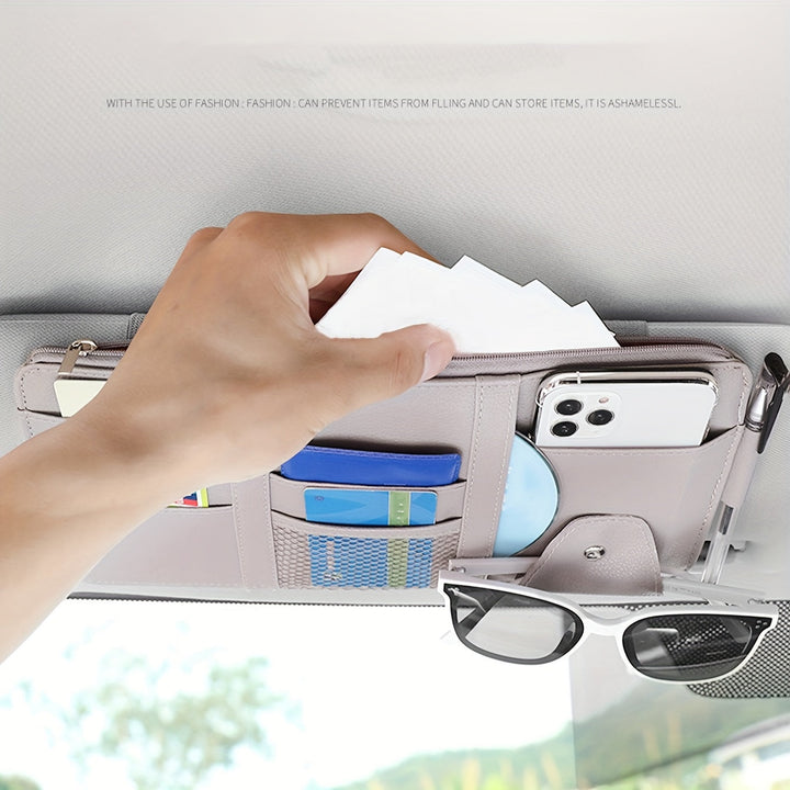 Sunscreen Organizer Car made of PU Leather | Stornfield