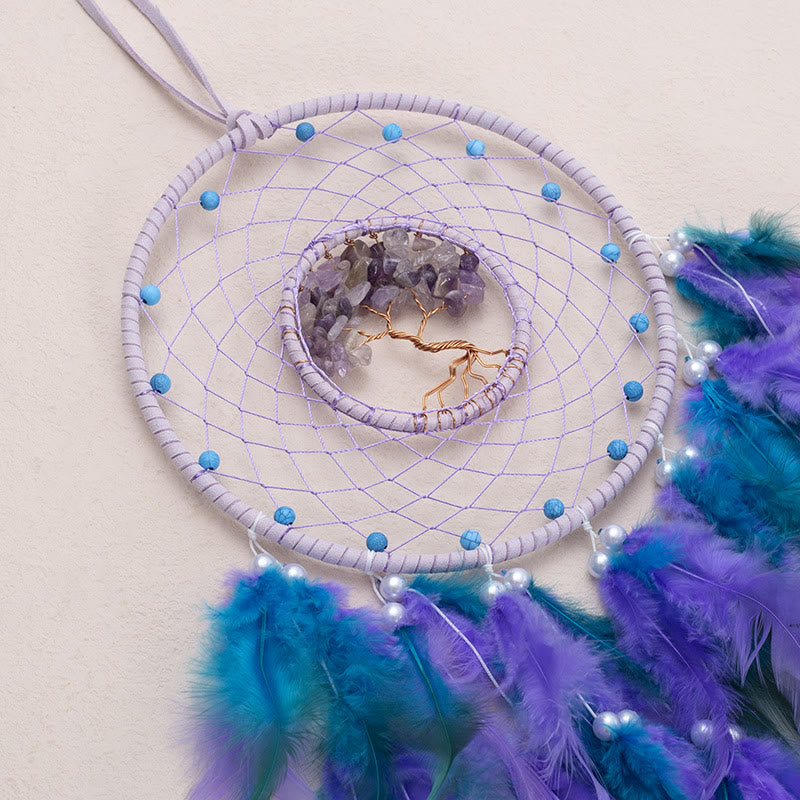 Stornfield | Frendorf Tree of Life Crystal Feather Sparkle Dream Catcher