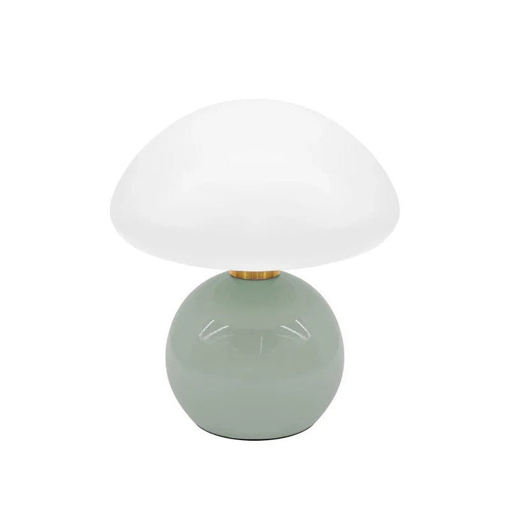 Modern bedside lamp with glass shade, designer LED table lamp for bedroom | Stornfield