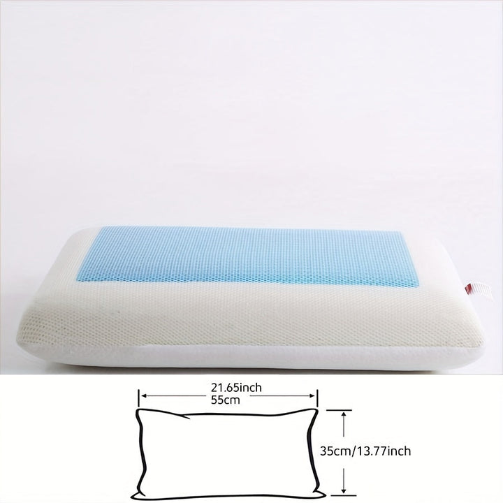 1pc Ergonomic Memory Foam Pillow with Breathable Mesh and Cooling Gel Core - Supports Neck and Back for Comfortable Sleep | Stornfield