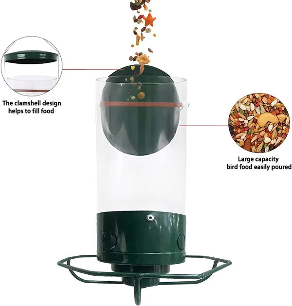 Stornfield | Squirrel-Proof Bird Feeder | Spinning Tube Feeder with 4 Ports & 5 lb Seed Capacity