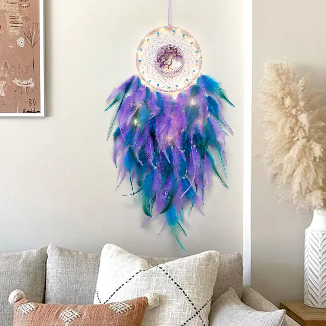 Stornfield | Frendorf Tree of Life Crystal Feather Sparkle Dream Catcher