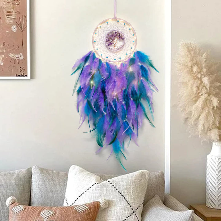 Stornfield | Frendorf Tree of Life Crystal Feather Sparkle Dream Catcher