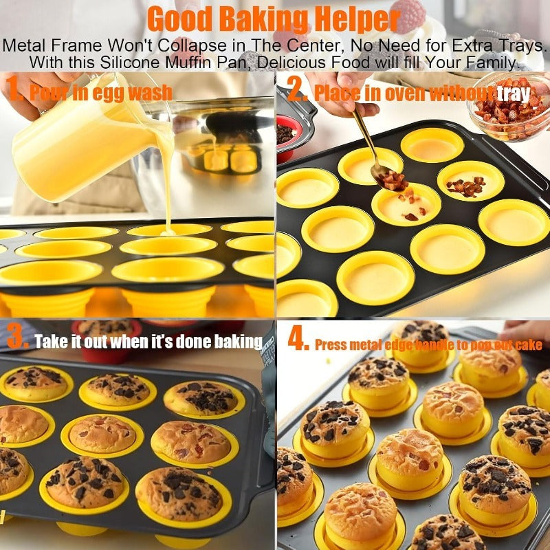 Press Release Stornfield Silicone Muffin Pan with Sturdy Metal Frame